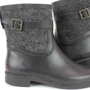 Chooka Buckled Fabric Women Boots Rubber Rain G08